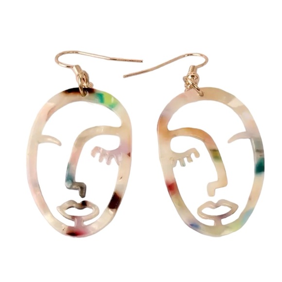 CC and Me Boutique Jewelry - Elegant Face Shaped Art Deco Earrings: Timeless Style
